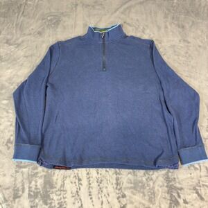 Robert Graham 1/4 Zip Pullover Mens 3XL Blue Knowledge Wisdom Truth Waffle Knit